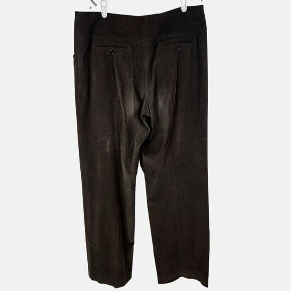 ARMANI COLLEZIONI Pants Womens 12 Brown Academia Soft‎ Micro Corduroy Wide Leg - Picture 2 of 9